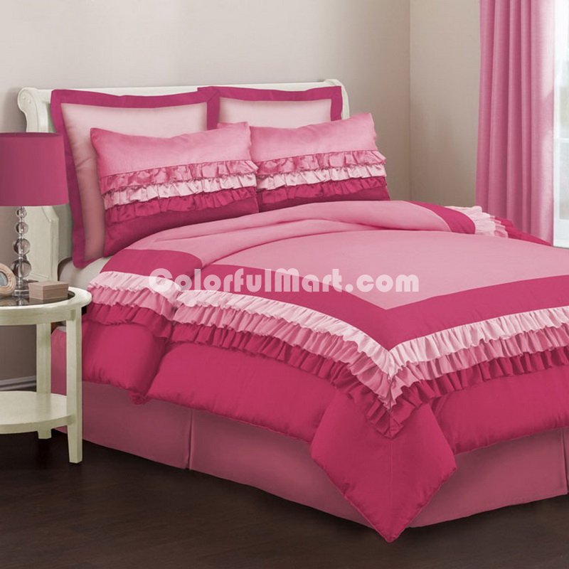 Nicole Pink Duvet Cover Set Luxury Bedding - Click Image to Close