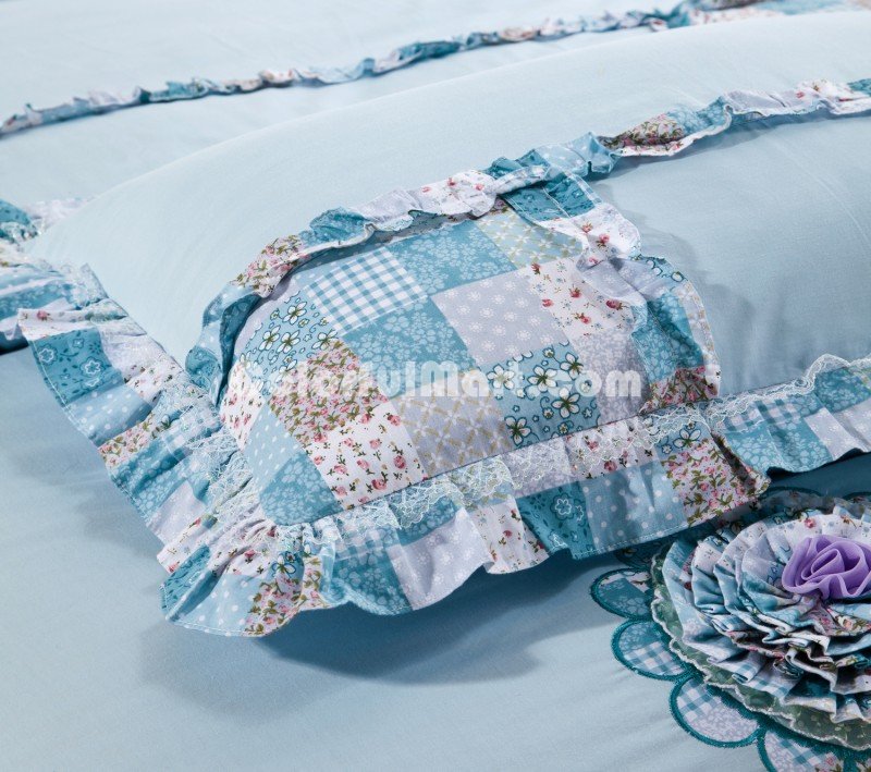 Sunflower Blue Bedding Girls Bedding Teen Bedding Luxury Bedding - Click Image to Close