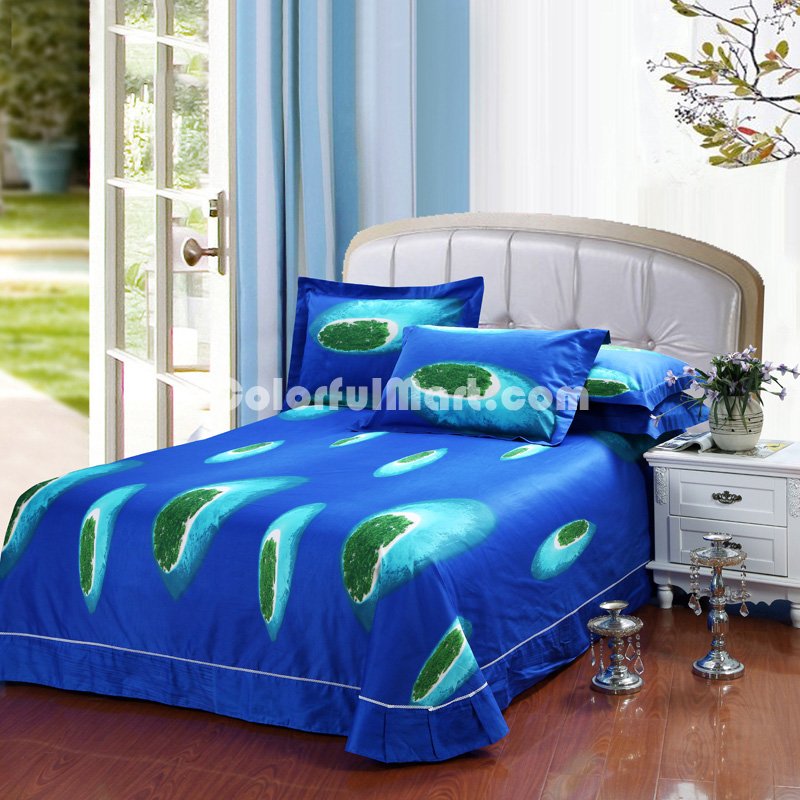 Island Blue Bedding Sets Duvet Cover Sets Teen Bedding Dorm Bedding 3D Bedding Landscape Bedding Gift Ideas - Click Image to Close