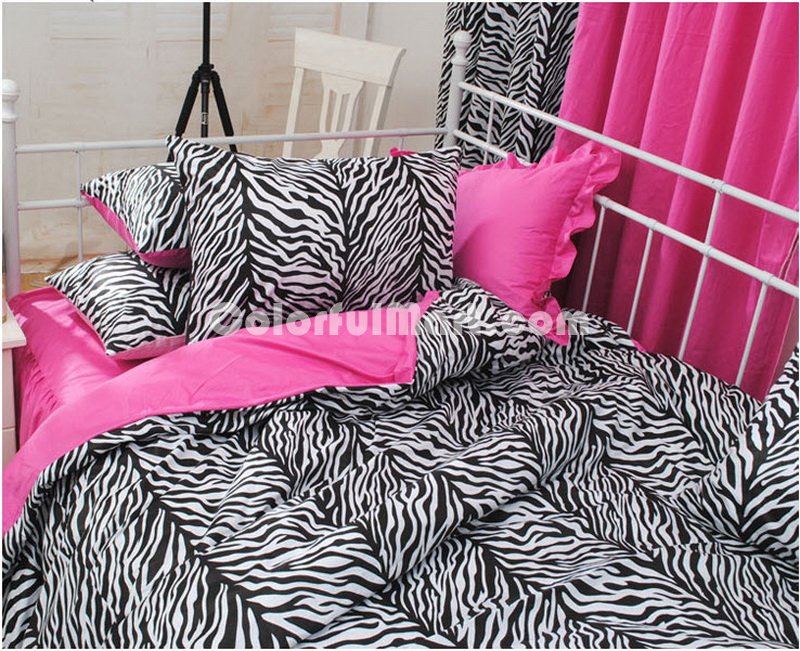 Princess Korean Style Rose Zebra Print Bedding Set - Click Image to Close