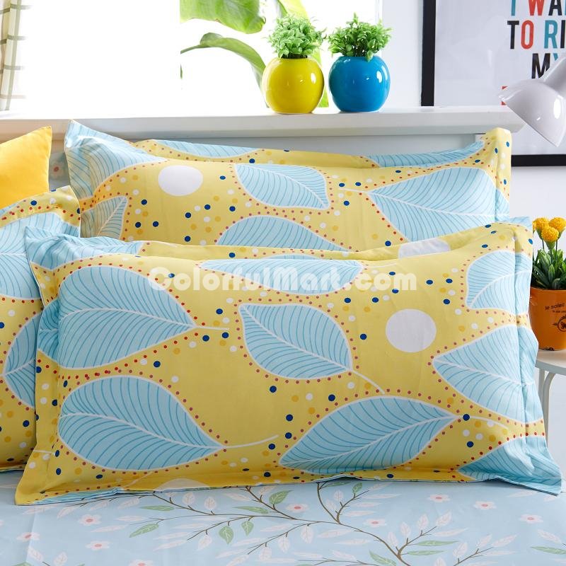 Leaves Yellow Bedding Set Duvet Cover Pillow Sham Flat Sheet Teen Kids Boys Girls Bedding - Click Image to Close