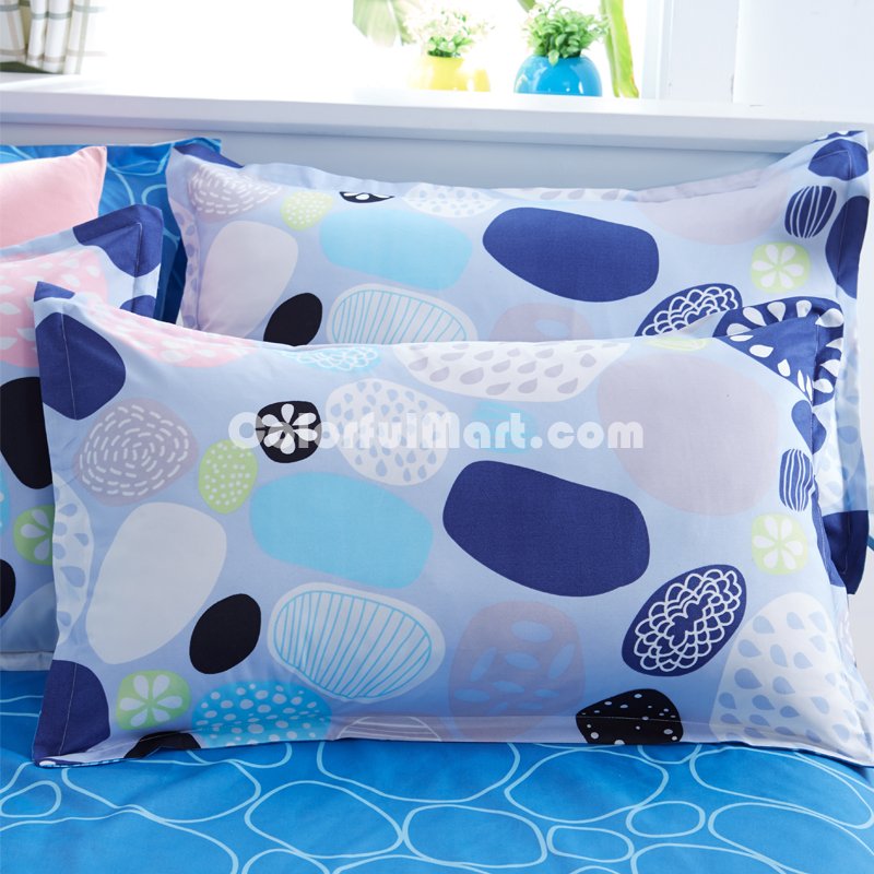 Stones Blue Bedding Set Duvet Cover Pillow Sham Flat Sheet Teen Kids Boys Girls Bedding - Click Image to Close