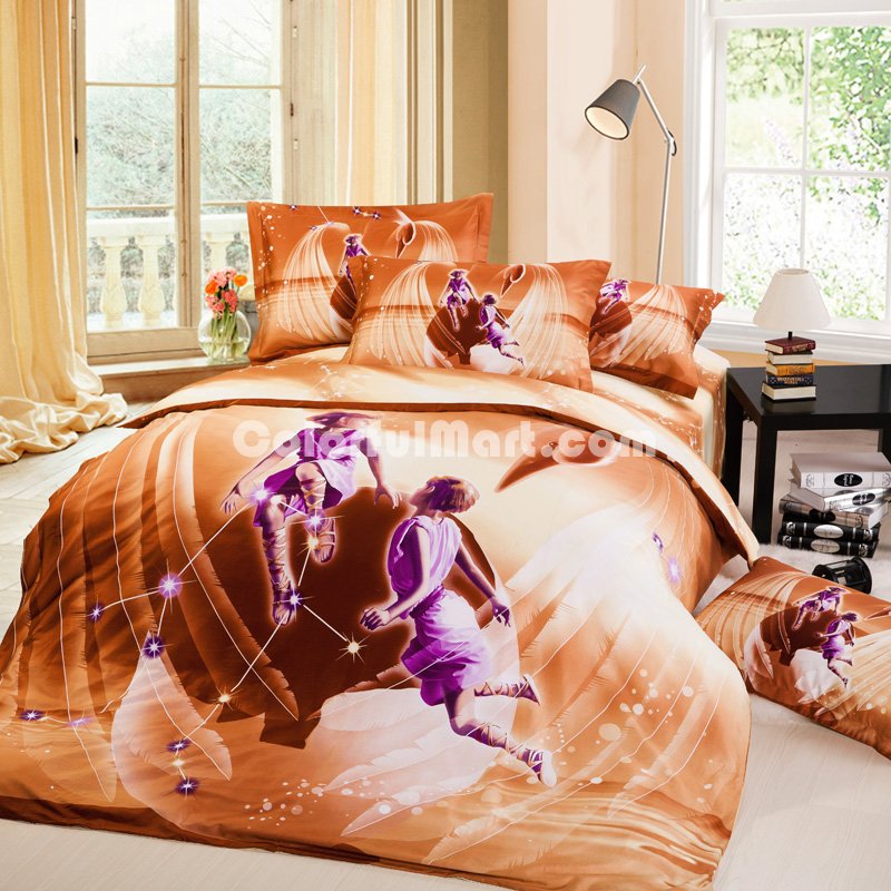 Gemini Oil Painting Style Zodiac Signs Bedding Set - Click Image to Close