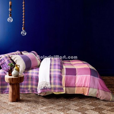 Thurrock Purple Bedding Set Modern Bedding Collection Floral Bedding Stripe And Plaid Bedding Christmas Gift Idea