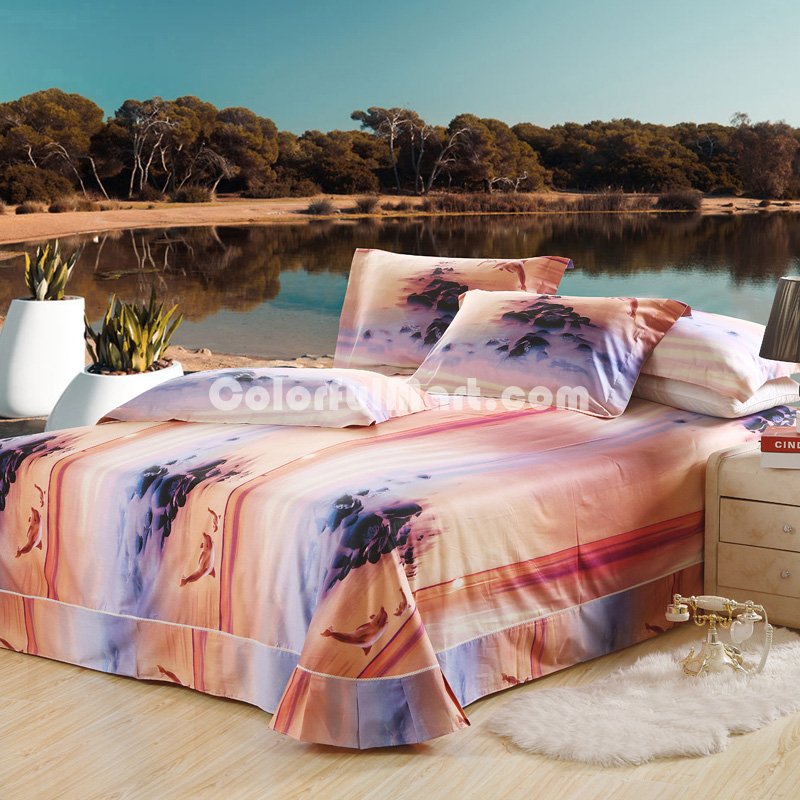 Fairyland Orange Bedding Sets Duvet Cover Sets Teen Bedding Dorm Bedding 3D Bedding Landscape Bedding Gift Ideas - Click Image to Close