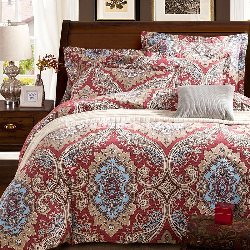 Exotic Style Beige Duvet Cover Set European Bedding Casual Bedding - Click Image to Close