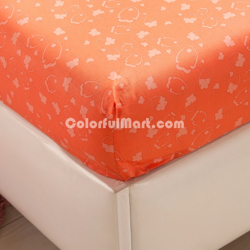 Cute Kitty Orange Cartoon Bedding Kids Bedding Girls Bedding Teen Bedding - Click Image to Close