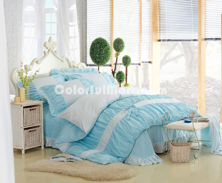 Sakura Blue Girls Bedding Sets - Click Image to Close