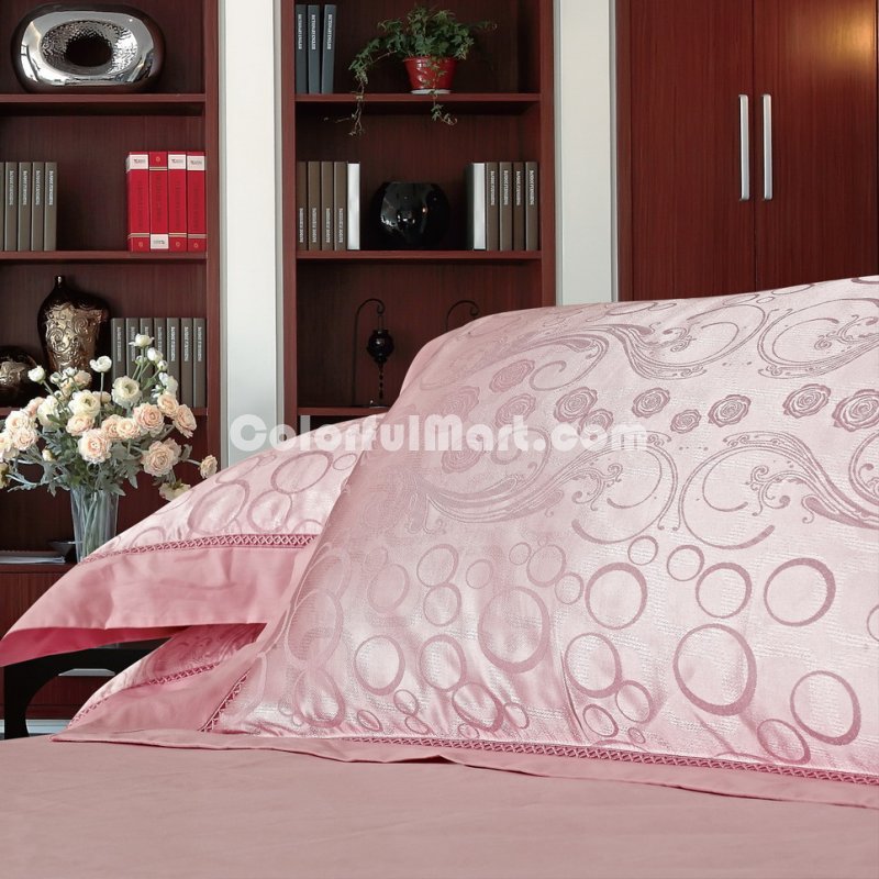 Pink Circles Luxury Bedding Sets - Click Image to Close