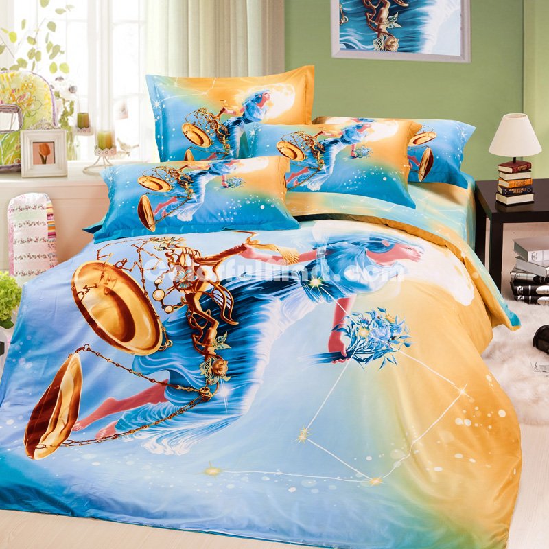 Libra Oil Painting Style Zodiac Signs Bedding Set - Click Image to Close