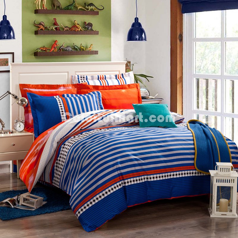 Summertime Blue Tartan Beddding Stripes And Plaids Bedding - Click Image to Close