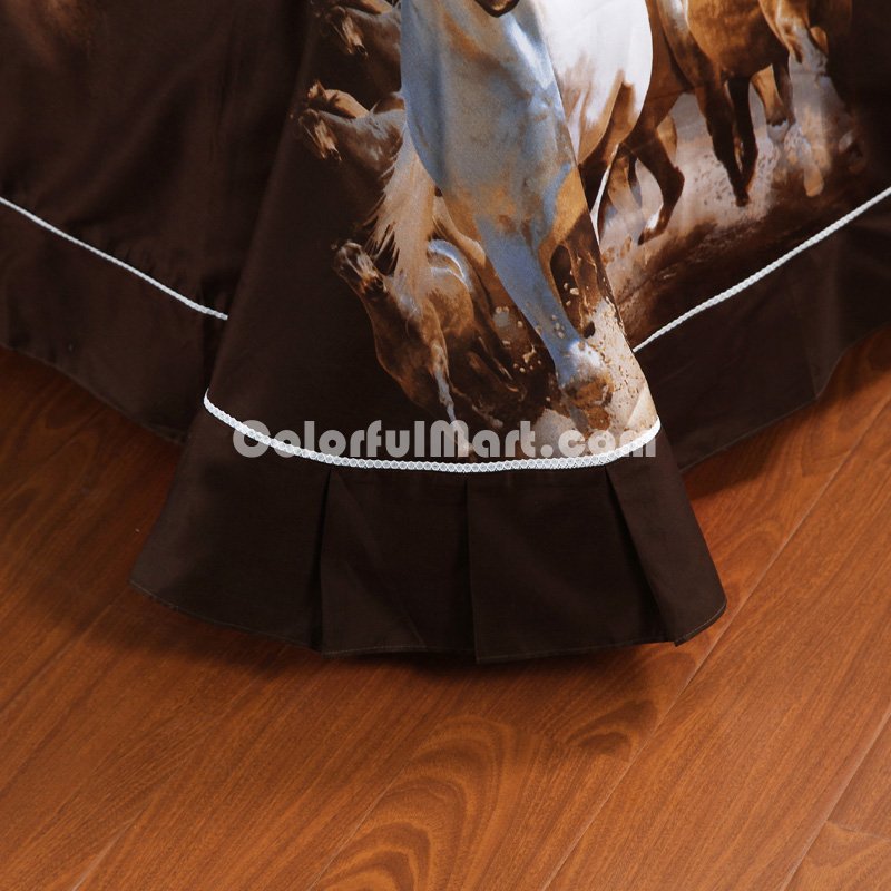 Gift Ideas Horses Brown Bedding Sets Teen Bedding Dorm Bedding Duvet Cover Sets 3D Bedding Animal Print Bedding - Click Image to Close