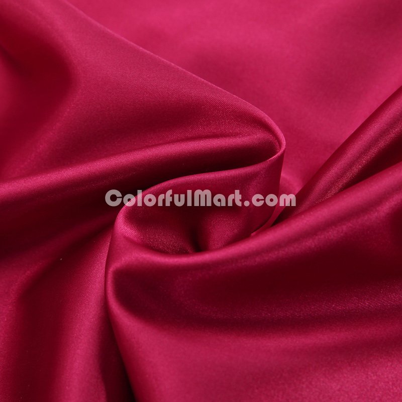 Wine Red Silk Pillowcase, Include 2 Standard Pillowcases, Envelope Closure, Prevent Side Sleeping Wrinkles, Have Good Dreams - Click Image to Close
