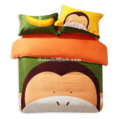 The Hip Monkey Green Cartoon Animals Bedding Kids Bedding Teen Bedding