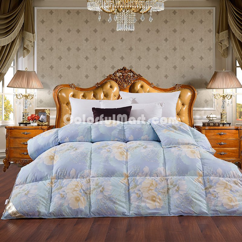 National Beauty And Heavenly Fragrance Blue Duck Down Comforter - Click Image to Close