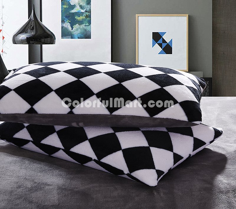 Black And White Black Bedding Set Winter Bedding Flannel Bedding Teen Bedding Kids Bedding - Click Image to Close
