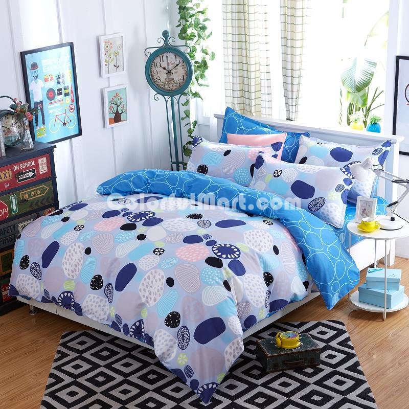 Stones Blue Bedding Set Duvet Cover Pillow Sham Flat Sheet Teen Kids Boys Girls Bedding - Click Image to Close