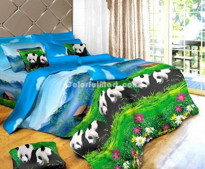 Pandas Bedding 3D Duvet Cover Set