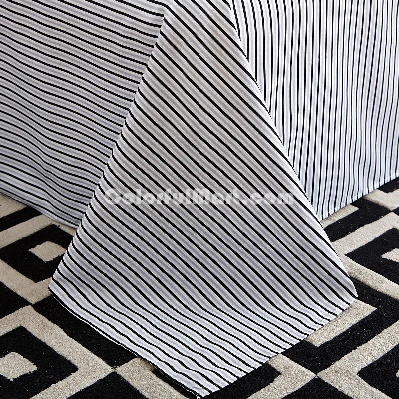Fashion Stripes Blue Bedding Set Duvet Cover Pillow Sham Flat Sheet Teen Kids Boys Girls Bedding - Click Image to Close