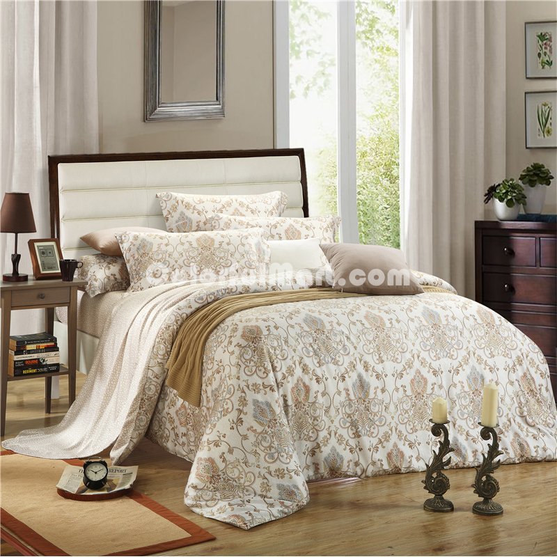 City Traveler Brown Bedding Set Girls Bedding Floral Bedding Duvet Cover Pillow Sham Flat Sheet Gift Idea - Click Image to Close