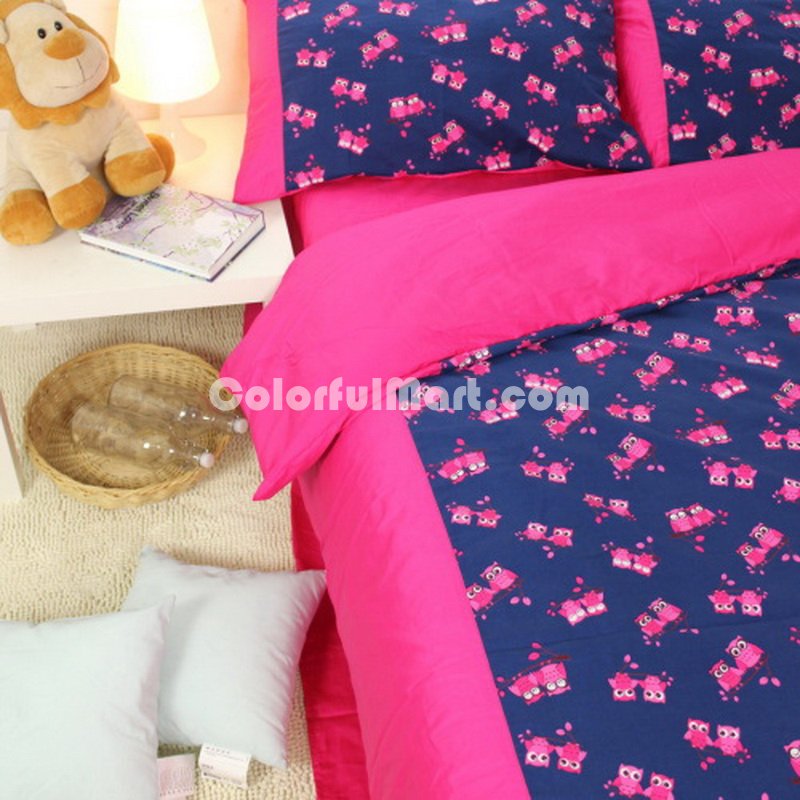 Amorous Owl Duvet Cover Set Owl Bedding Set - Click Image to Close