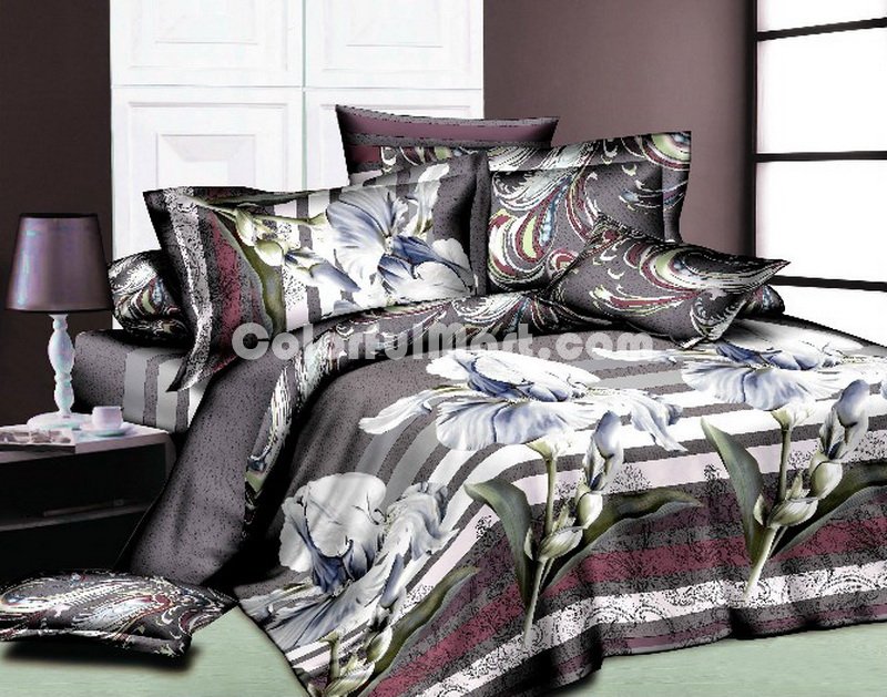 Butterfly Orchid Bedding 3D Duvet Cover Set - Click Image to Close