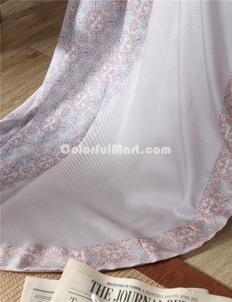 Summer Song Purple Bedding Set Girls Bedding Floral Bedding Duvet Cover Pillow Sham Flat Sheet Gift Idea - Click Image to Close
