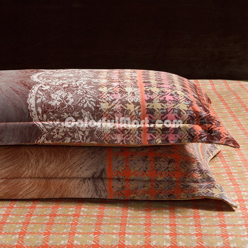 Lola Orange Duvet Cover Set European Bedding Casual Bedding - Click Image to Close