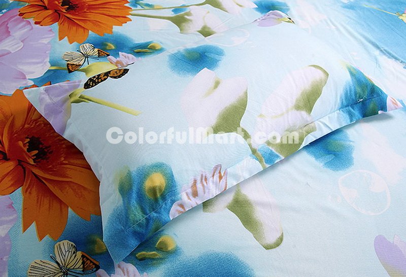 Butterflies In Flowers Duvet Cover Set 3D Bedding - Click Image to Close