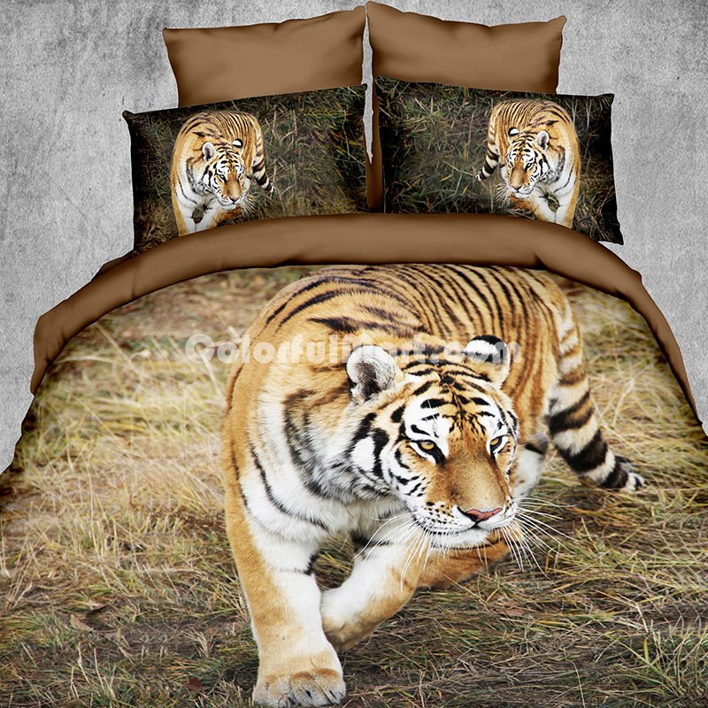 Tiger On The Grass Tawny 3d Bedding Luxury Bedding - Click Image to Close