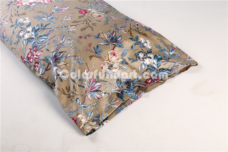 Xenia Brown Bedding Set Luxury Bedding Collection Satin Egyptian Cotton Duvet Cover Set - Click Image to Close