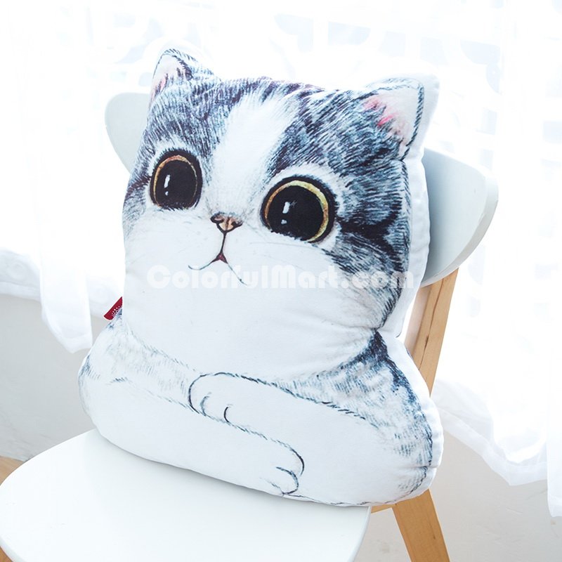 Fat Cat White Pillow Decorative Pillow Throw Pillow Couch Pillow Accent Pillow Best Pillow Gift Idea - Click Image to Close