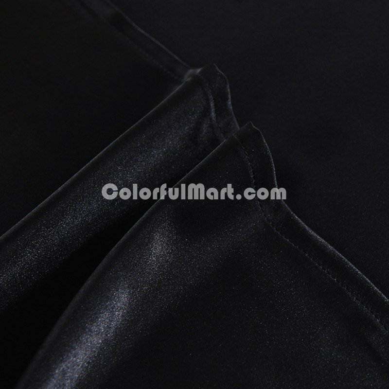 Pure Enjoyment Black Silk Bedding Silk Duvet Cover Set - Click Image to Close