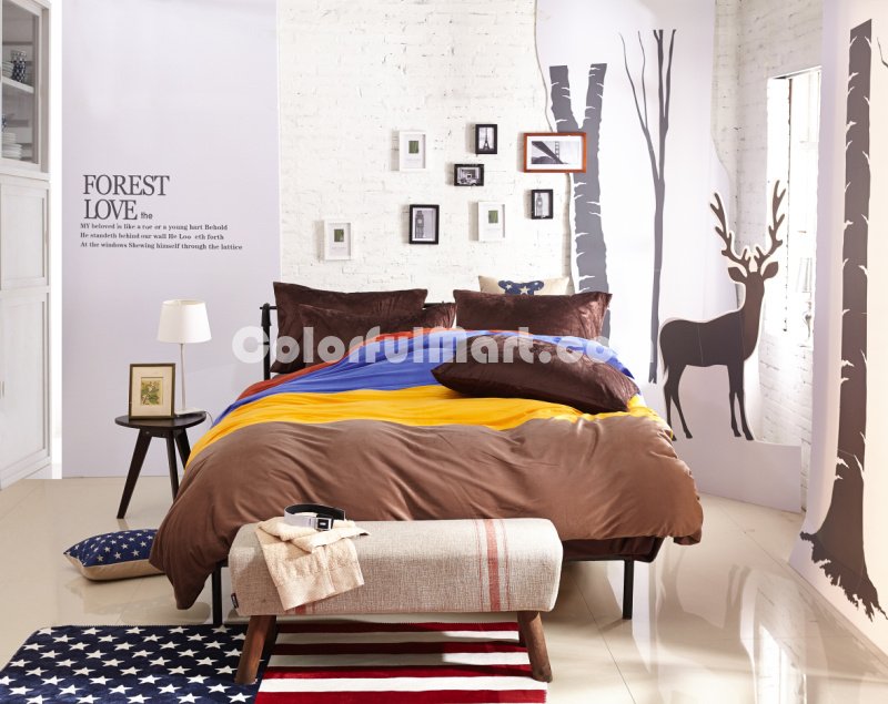 Macchiato Coffee Velvet Bedding Modern Bedding Winter Bedding - Click Image to Close