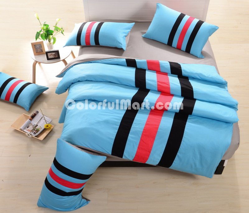 Sky Blue And Gray Teen Bedding Sports Bedding - Click Image to Close