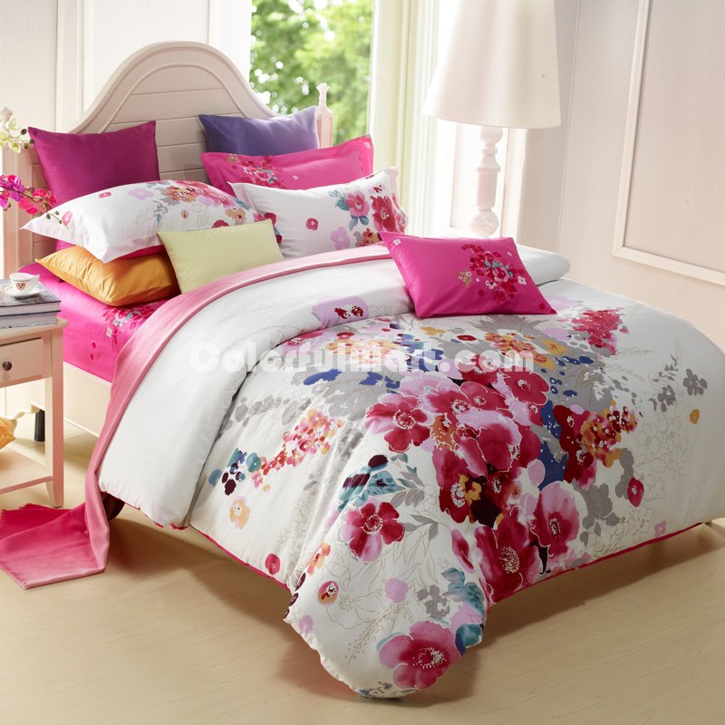 Ink Painting Flowers Modern Duvet Cover Bedding Sets - Click Image to Close