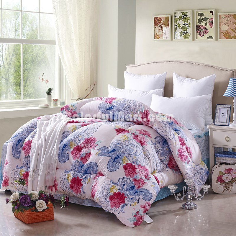 All Flowers Bloom Together Multicolor Comforter Down Alternative Comforter Cheap Comforter Teen Comforter - Click Image to Close