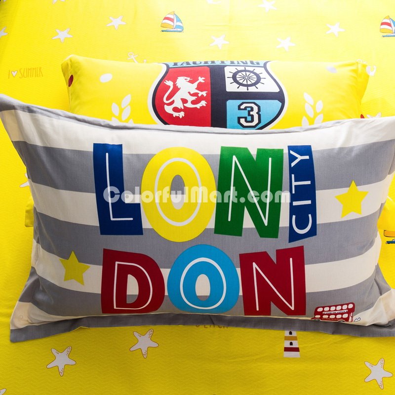 London City 100% Cotton Pillowcase, Include 2 Standard Pillowcases, Envelope Closure, Kids Favorite Pillowcase - Click Image to Close