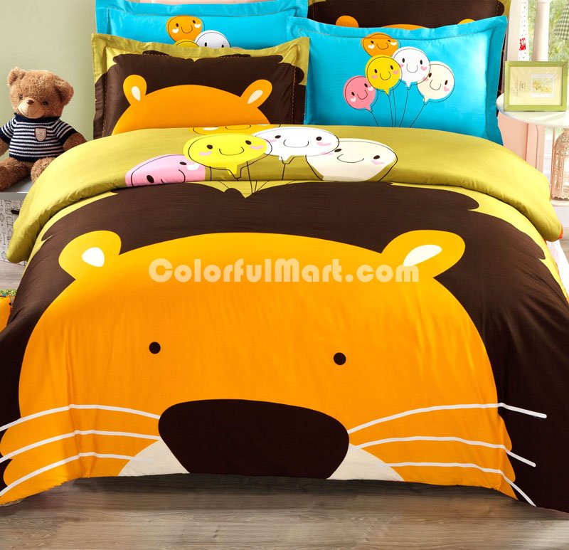 Lion Green Bedding Set Kids Bedding Duvet Cover Set Gift Idea - Click Image to Close