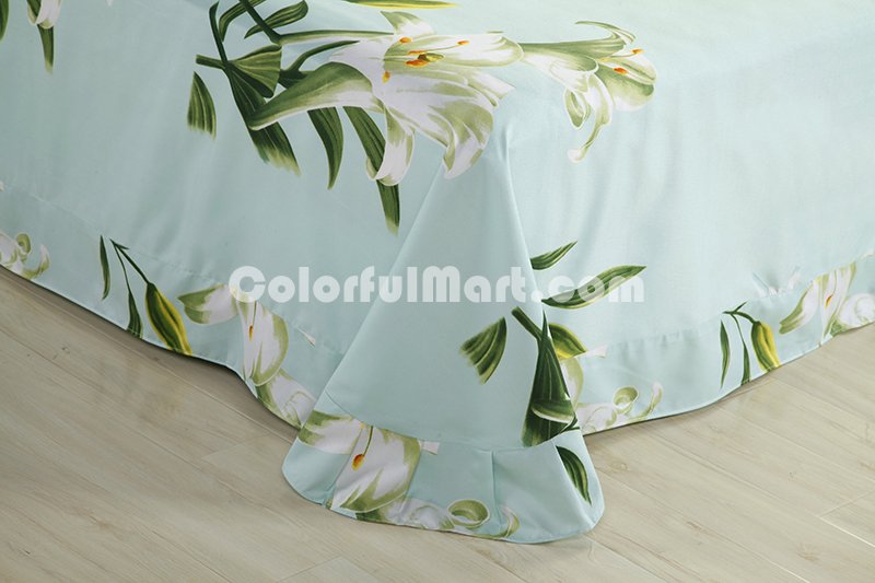 Lily Green Bedding 3D Duvet Cover Set - Click Image to Close