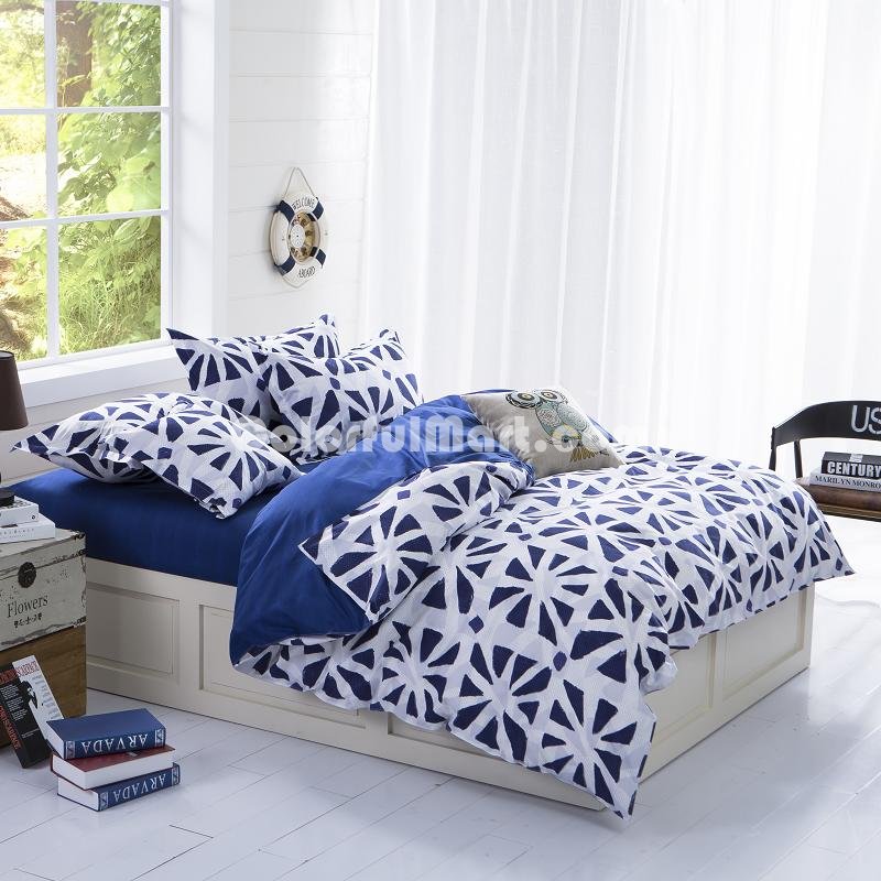 Radial Pattern Blue Bedding Set Modern Bedding Cheap Bedding Discount Bedding Bed Sheet Pillow Sham Pillowcase Duvet Cover Set - Click Image to Close