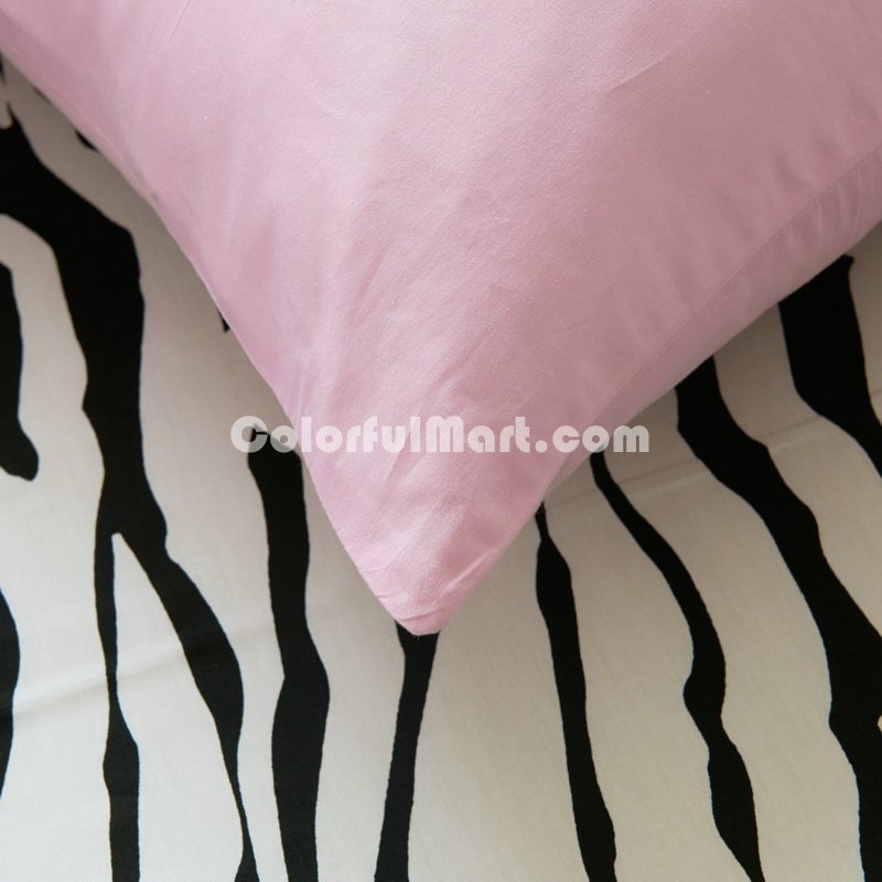 I Love Zebra Pink Zebra Print Bedding Animal Print Bedding Duvet Cover Set - Click Image to Close