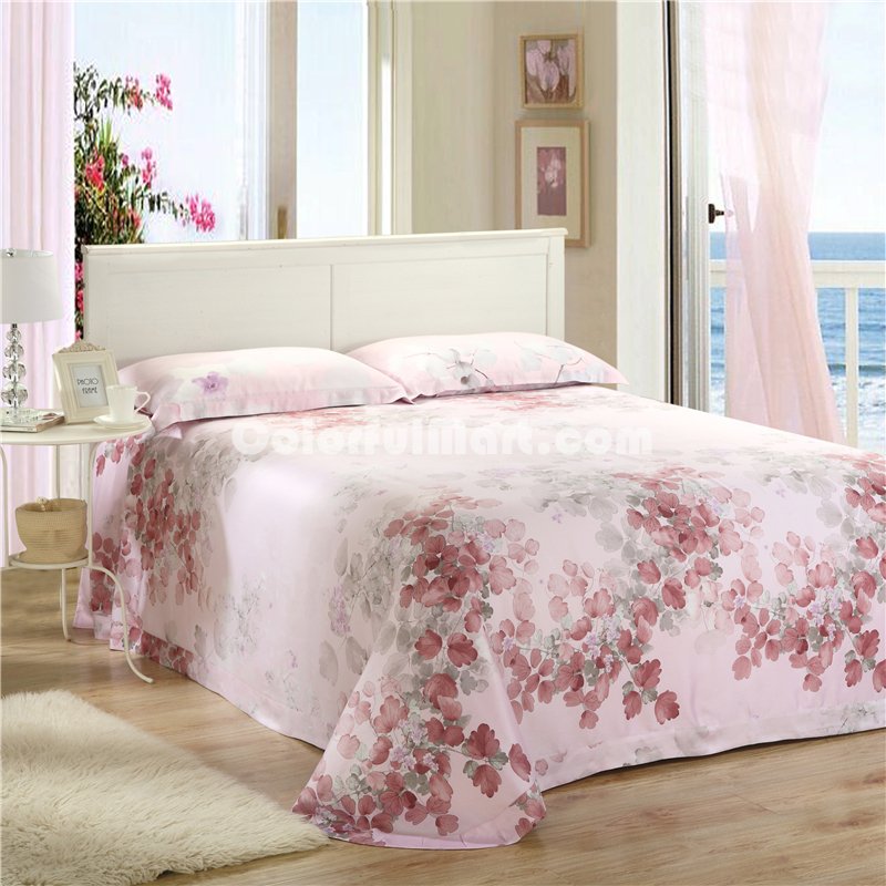 Flowers On The Branches Pink Bedding Set Girls Bedding Floral Bedding Duvet Cover Pillow Sham Flat Sheet Gift Idea - Click Image to Close