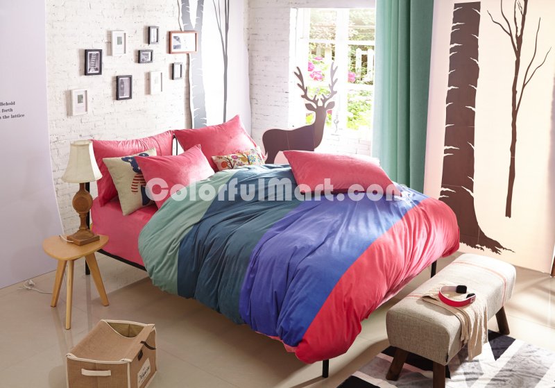 Heart Of Ocean Pink Velvet Bedding Modern Bedding Winter Bedding - Click Image to Close