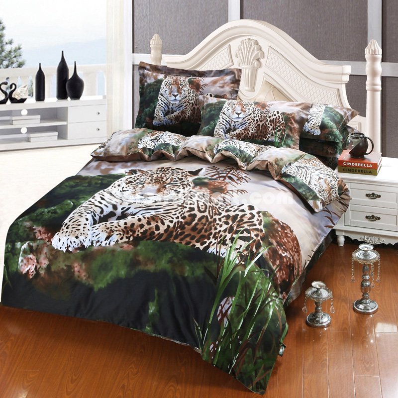 Gift Ideas Leopard Brown Bedding Sets Teen Bedding Dorm Bedding Duvet Cover Sets 3D Bedding Animal Print Bedding - Click Image to Close