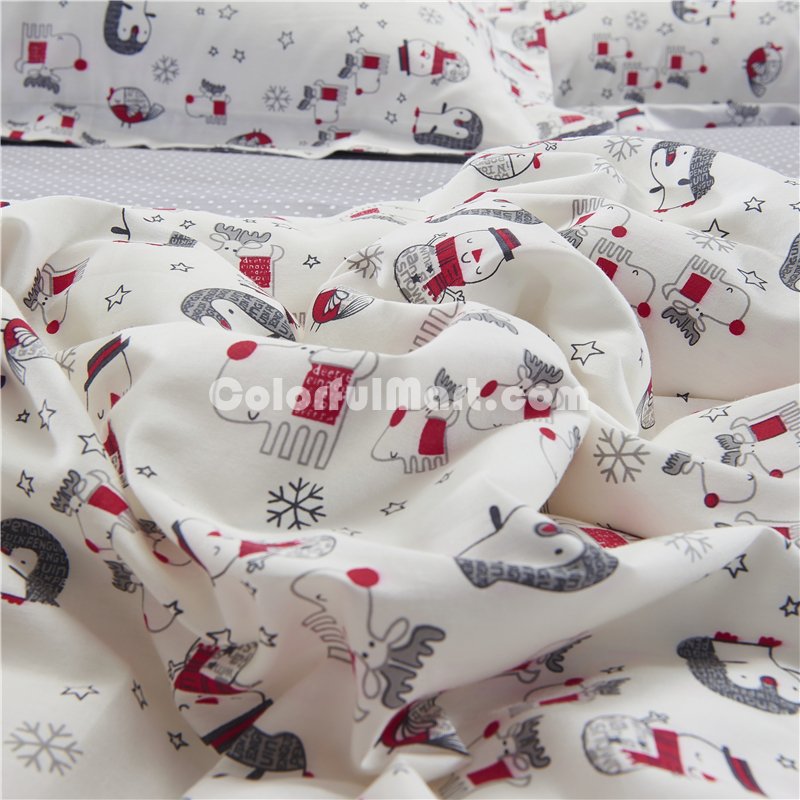 Snowman And Friends Gray Bedding Set Teen Bedding Dorm Bedding Bedding Collection Gift Idea - Click Image to Close