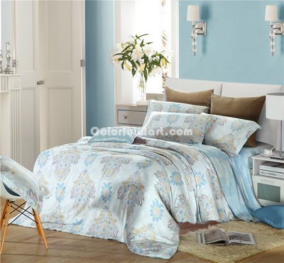 Athens Fashion Blue Bedding Set Girls Bedding Floral Bedding Duvet Cover Pillow Sham Flat Sheet Gift Idea