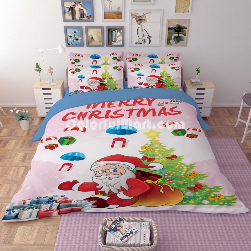 Christmas My Gift Pink Bedding Duvet Cover Set Duvet Cover Pillow Sham Kids Bedding Gift Idea - Click Image to Close