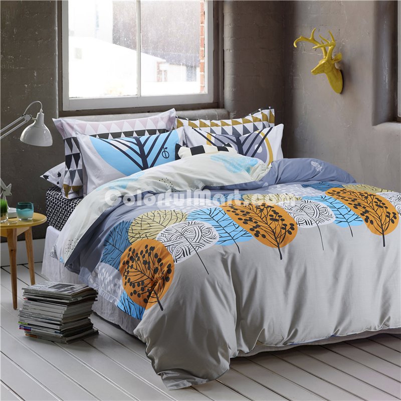 Tree Lined Road Grey Bedding Teen Bedding Kids Bedding Modern Bedding Gift Idea - Click Image to Close