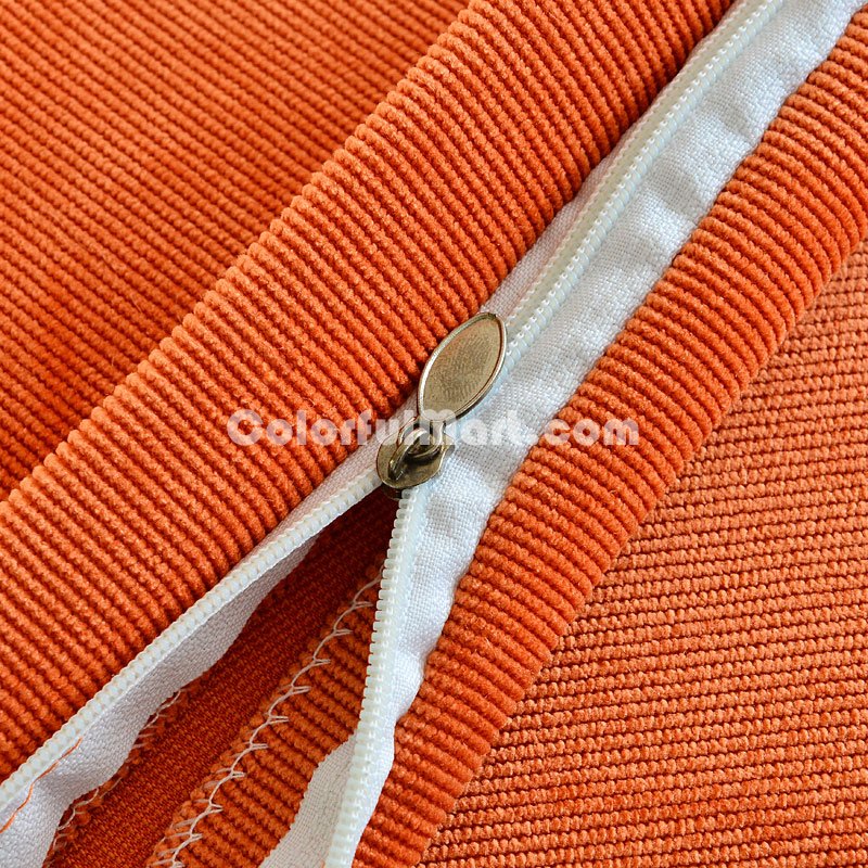 Orange Duvet Cover Set Corduroy Bedding - Click Image to Close